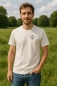 Preview: T-Shirt mit Bienen Illustration –OFF WHITE Handbedrucktes Unisex Bio-Shirt aus fairer Produktion