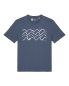 Preview: Unisex T-Shirt mit Waves and Boats Motiv - Dark Heather Blue