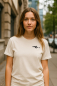 Preview: Bio T-Shirt Unisex Hai Druck – Off White – Handbedruckt