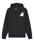 Preview: Schwarzer Unisex Hoodie „Bergpanorama“ – Bio-Baumwolle, Fair Wear, Minimalistisch