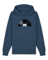 Preview: Unisex Hoodie Bio-Baumwolle „Vinyl Sun“ – Musik Hoodie mit Schallplatten-Motiv, nachhaltiger Kapuzenpullover in Schwarz, Braun oder Deep Teal