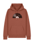 Preview: Unisex Hoodie Bio-Baumwolle „Vinyl Sun“ – Musik Hoodie mit Schallplatten-Motiv, nachhaltiger Kapuzenpullover in Schwarz, Braun oder Deep Teal