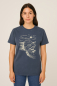 Preview: Unisex T-Shirt „Black Beach“ – Stone Washed Denim Blue, Bio-Baumwolle, Earth Positive