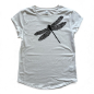 Preview: Bio T-Shirt Libelle Damen – handbedruckt & nachhaltig, Weiß