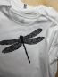 Preview: Bio T-Shirt Libelle Damen – handbedruckt & nachhaltig, Weiß