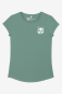 Preview: Damen Bio-T-Shirt Sage Green mit Panda Print – Nachhaltiges Fair Wear Shirt aus 100% Bio-Baumwolle