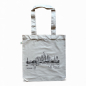 Preview: Bio Stofftasche Frankfurt – handgezeichnete Skyline & Paperboat, Fairwear, Siebdruck