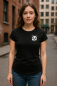 Preview: Damen T-Shirt „Kleiner Panda“ – Schwarz – Bio-Baumwolle – Fair & Vegan – Earth Positive EP16