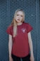 Preview: ILK2 Sägeblattkaktus Kaktus Rolled Sleeve Women T-Shirt Marsala Red