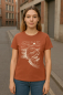 Preview: Damen T-Shirt Bio-Baumwolle – Black Beach Motiv | Heritage Brown | Fair & Nachhaltig