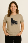 Preview: Unisex T-Shirt Stone mit Raben-Motiv – Bio-Baumwolle – Fair Wear – Vegan – Nachhaltige Mode