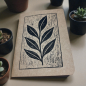 Preview: Notizbuch A6 „Zweig“ | Handbedruckt & Recycelt | Liniert