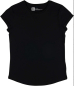 Preview: Damen T-Shirt mit umgeschlagenen Ärmeln aus Bio-Baumwolle - Black