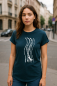 Preview: Bio Damen T-Shirt "Wellenwall" – Stone Washed Blue | Fair produziert & nachhaltig