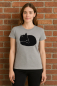 Preview: Nachhaltiges Damen T-Shirt – Schlafender Fuchs auf Heather Grey