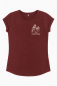 Preview: Bio Damen T-Shirt "Leuchtturmland" – Stone Washed Burgundy | Fair produziert & nachhaltig