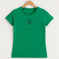 Preview: Bio Damen T-Shirt Kelly Green mit schwarzer Biene – nachhaltig & fair produziert | Illustration Print