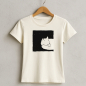 Preview: Damen T-Shirt „Fox in a Box“ – handbedruckt im Siebdruckverfahren | natur