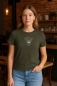 Preview: Natürlich cool: Damen T-Shirt mit Sägeblattkaktus-Illustration – aus 100% Bio-Baumwolle
