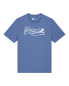 Preview: Wellenwall  T-Shirt Unisex – Bright Blue – Bio Baumwolle – Relaxed Fit – Handdruck in Weiß – Fair & Vegan