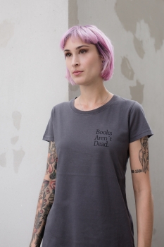 Books Aren´t Dead Women T-Shirt aus Biobaumwolle ILP05 - washed dark grey