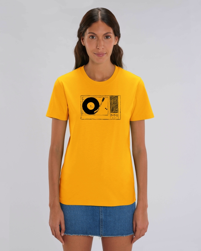Biofaires Plattenspieler UNISEX T-Shirt aus Bio-Baumwolle yellow