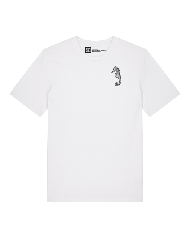 Unisex T-Shirt mit Seepferdchen Brustdruck – nachhaltig & zeitlos