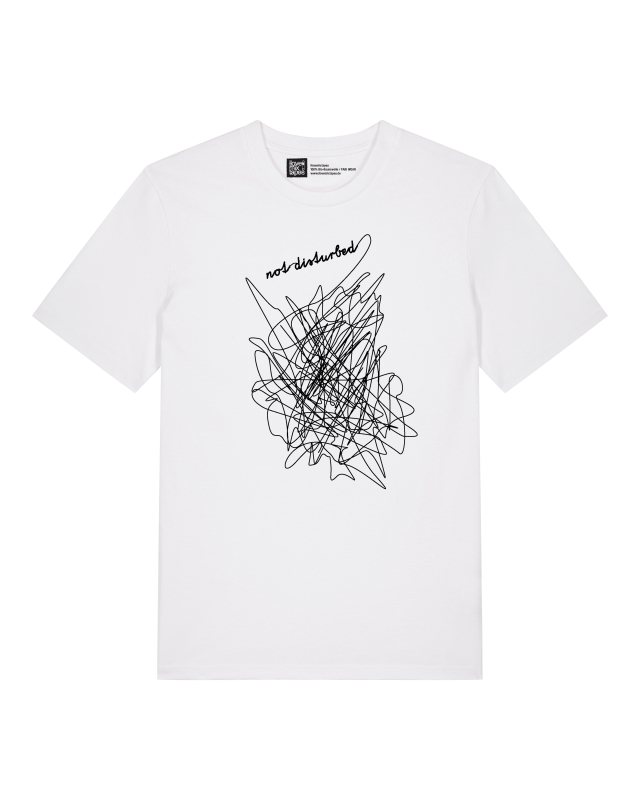 Unisex T-Shirt mit Gektritzel not disturbed -Motiv – Nachhaltig, Fair, Vegan, Bio-Baumwolle