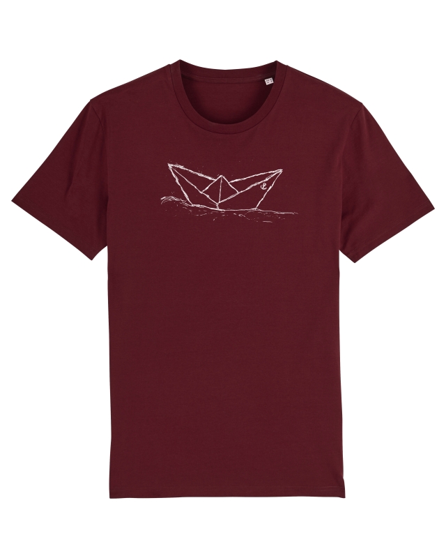 Paperboat Unisex T-Shirt Burgundy