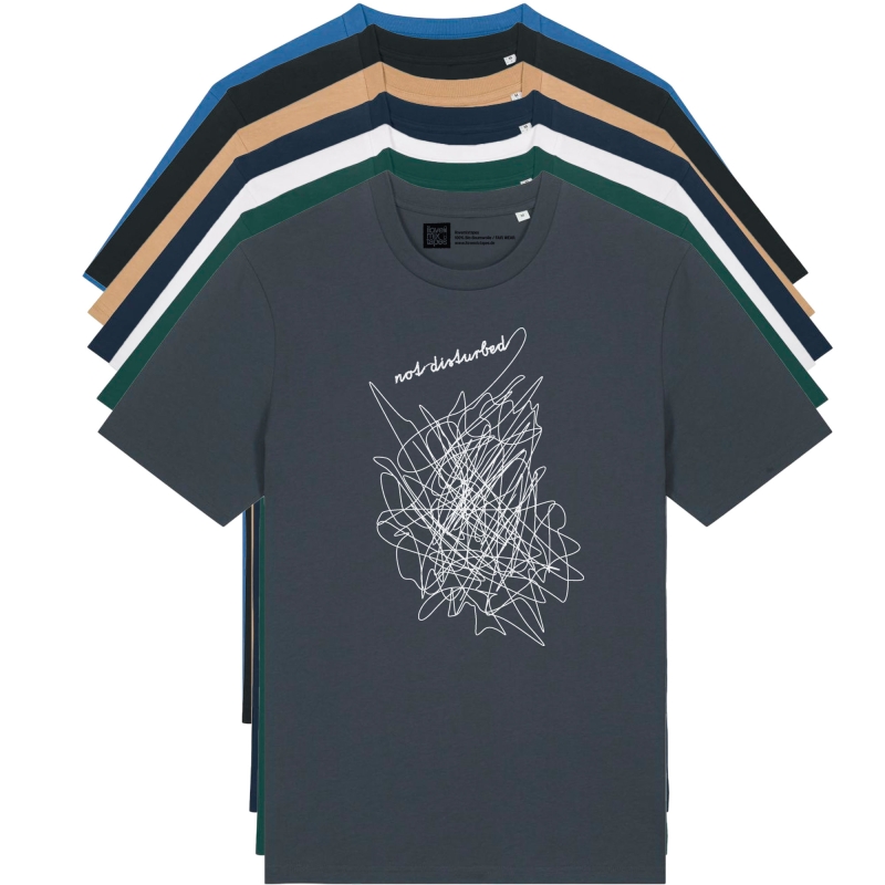 Unisex T-Shirt mit Gektritzel not disturbed -Motiv – Nachhaltig, Fair, Vegan, Bio-Baumwolle