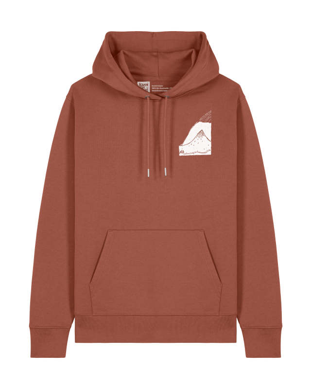 Unisex Hoodie „Bergpanorama“ Heritage Brown – Bio-Baumwolle, Fair Wear, Minimalistisch