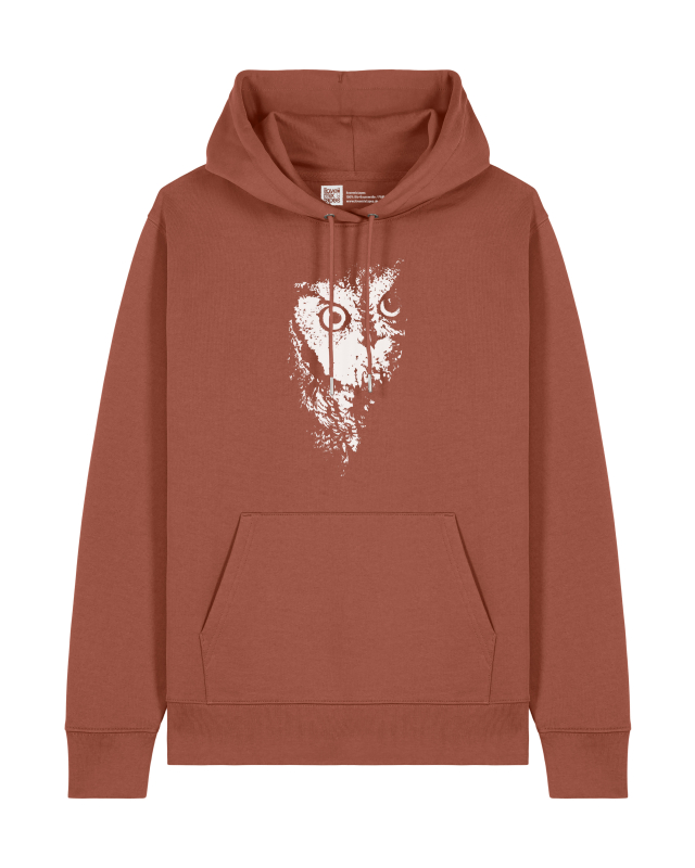 Unisex Hoodie „Eule“ – Heritage Brown, Black, Deep Teal | Bio-Baumwolle, Fair Wear