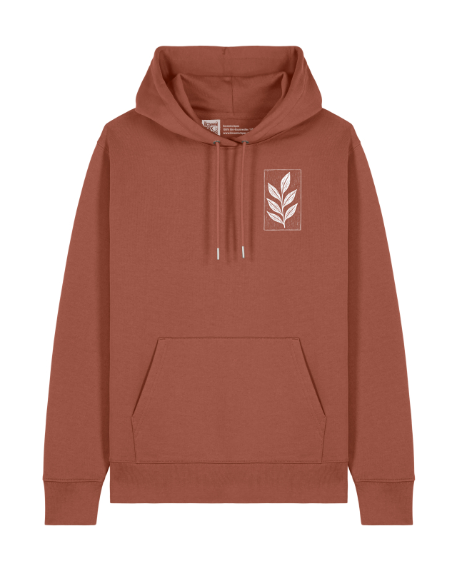 Unisex Hoodie „Der Zweig“ Heritage Brown – Bio-Baumwolle, Fair Wear, Minimalistisch, Nachhaltig