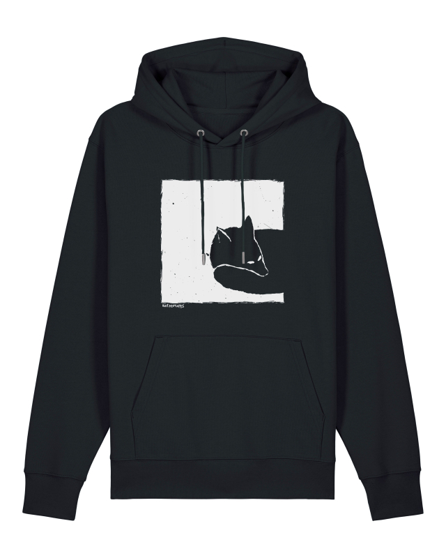 Fox in a Box – Premium Unisex Bio-Hoodie | Black, Glazed Green, India Ink, Heritage Brown