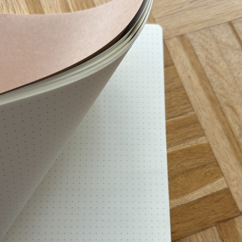 Preview: Notizbuch A5 | Vinyl Sea | Handbedruckt im Siebdruck | Kraftpapier | Gepunktet | 32 Seiten | FSC-zertifiziert | Handmade