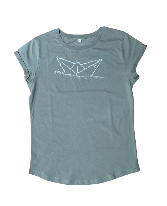 EP16 Paperboat Rolled Sleeve Women T-Shirt Sage Green
