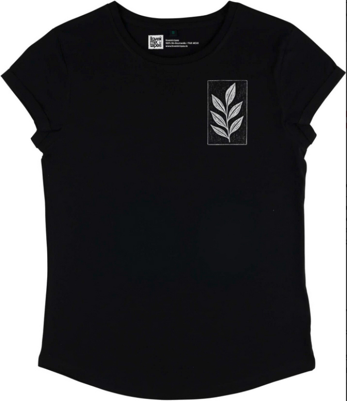 Damen Bio-T-Shirt „Der Zweig“ – nachhaltiges Fair-Fashion Shirt aus 100 % Bio-Baumwolle, handgezeichnetes Naturmotiv