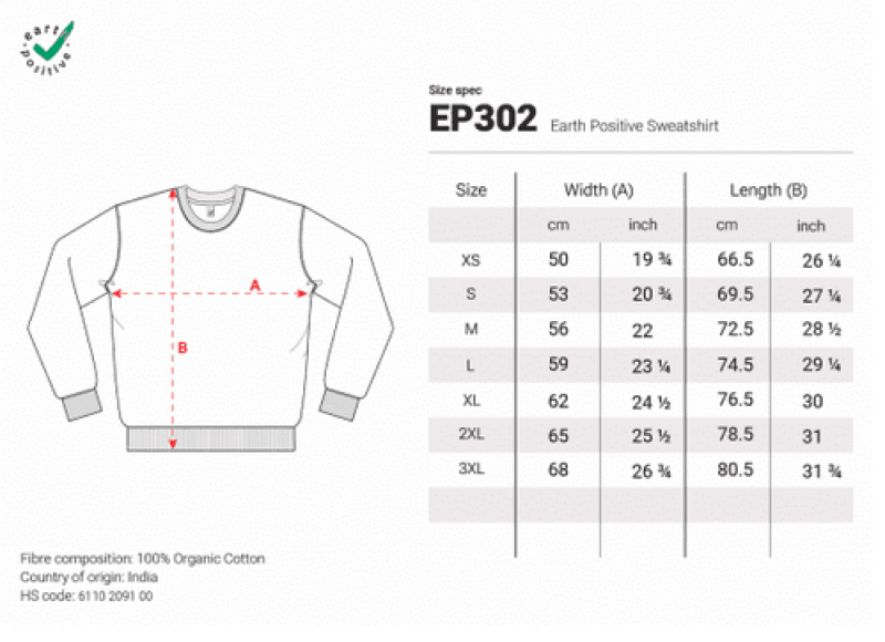 Preview: Der Zweig – Handbedrucktes Unisex Sweatshirt aus Bio-Baumwolle | Stone Washed Denim