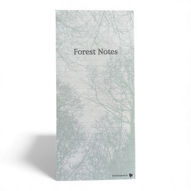 Forest Notes – Magnetischer Notizblock | DIN lang | Liniert | 50 Blatt | Leimbindung | Kühlschrank-Block | Einkaufslisten-Block