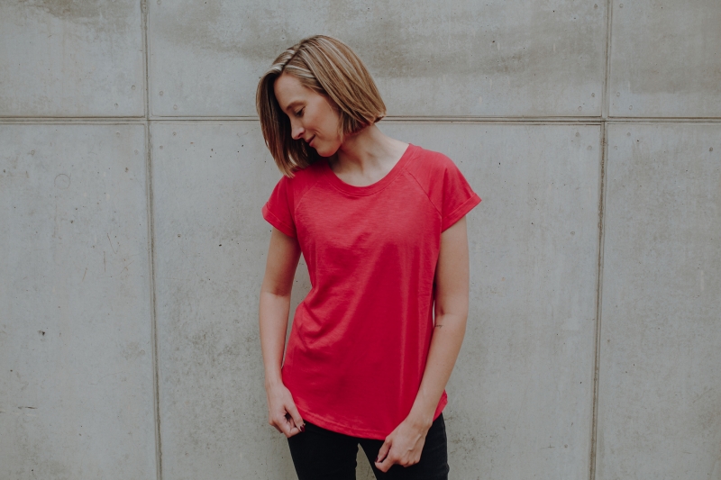 Frauen Raglan T-Shirt aus Biobaumwolle ILI4 lava falls red