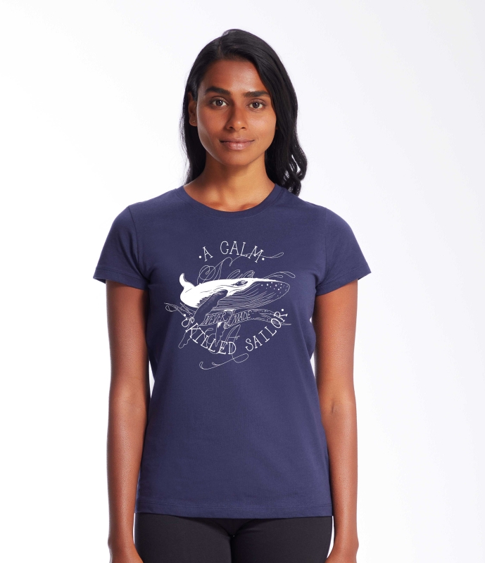 a calm sea... Wal Damen Essential Bio-Baumwoll T-Shirt I Nachhaltig & Fair