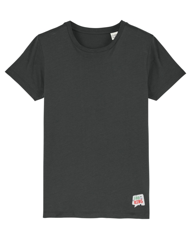 For the kids Basic Kinder T-Shirt aus Biobaumwolle anthracite