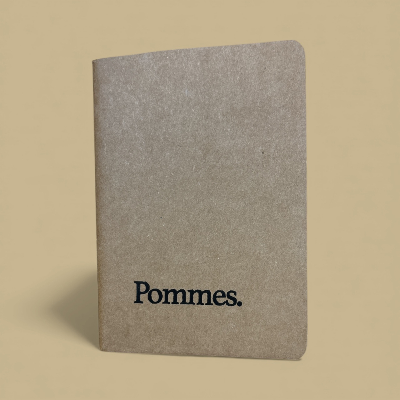 Notizbuch A6 „Pommes.“ | Handbedruckt & Recycelt | Liniert