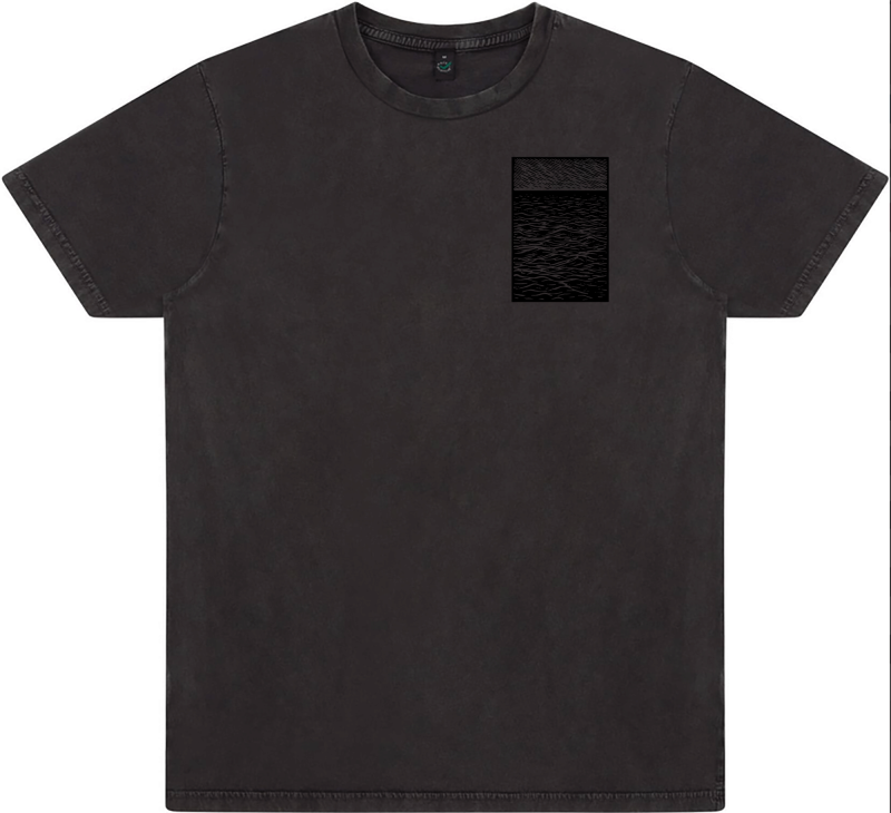 Unisex T-Shirt „Ocean Lines“ – Stone Washed Black, Bio-Baumwolle