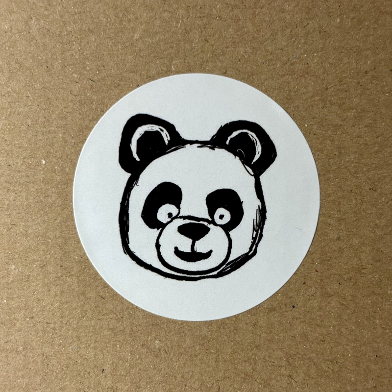 Süße Panda Sticker – vegane runde Aufkleber im 5er Set