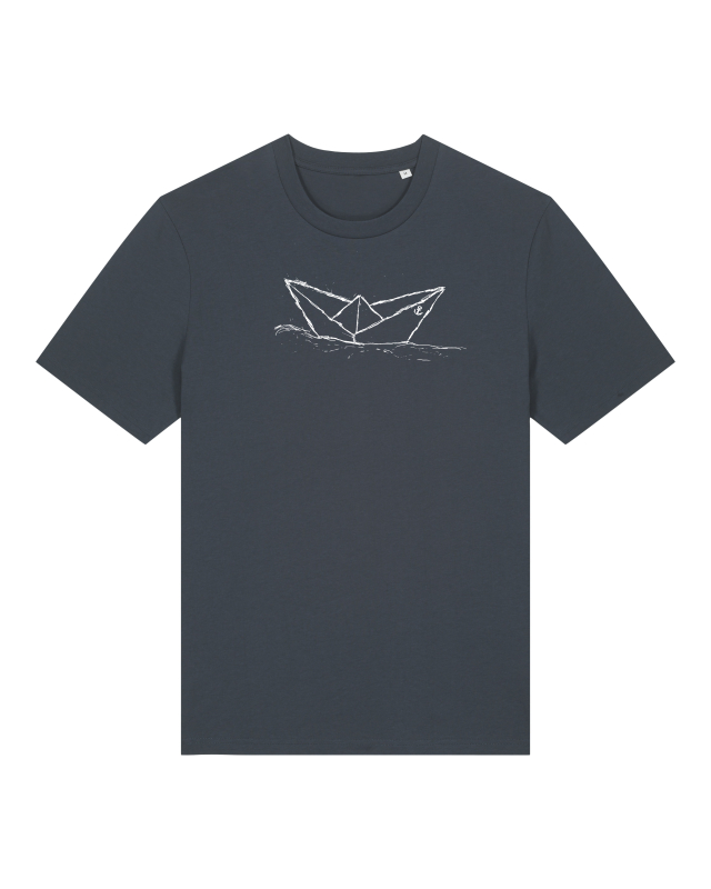 Unisex-Shirt in India Ink mit weißen Paperboat-Motiv