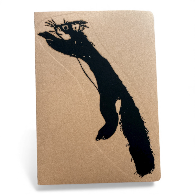 Notizbuch A5 | Squirrel | Handbedruckt im Siebdruck | Kraftpapier | Gepunktet | 32 Seiten | FSC-zertifiziert | Handmade