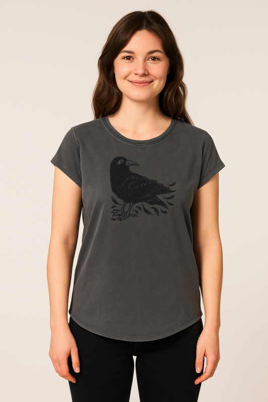 Damen Bio-T-Shirt „Raven“ – Stone Washed Grey – Earth Positive EP16