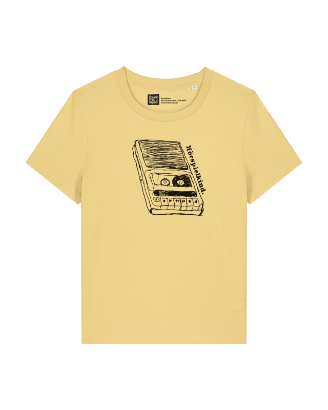 Damen T-Shirt „Hörspielkind“ – tailliertes Shirt aus Bio-Baumwolle - Viva Yellow