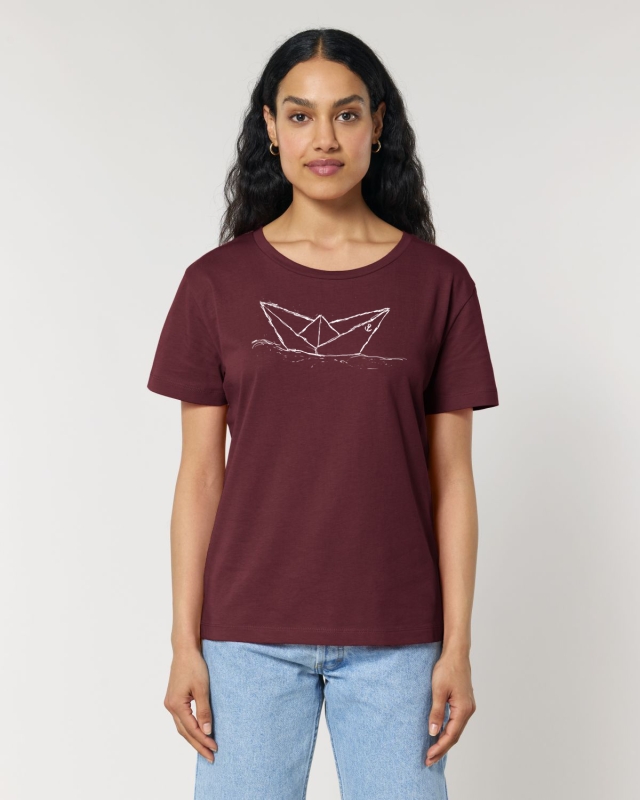 Paperboat Damen T-Shirt aus Biobaumwolle - Burgundy